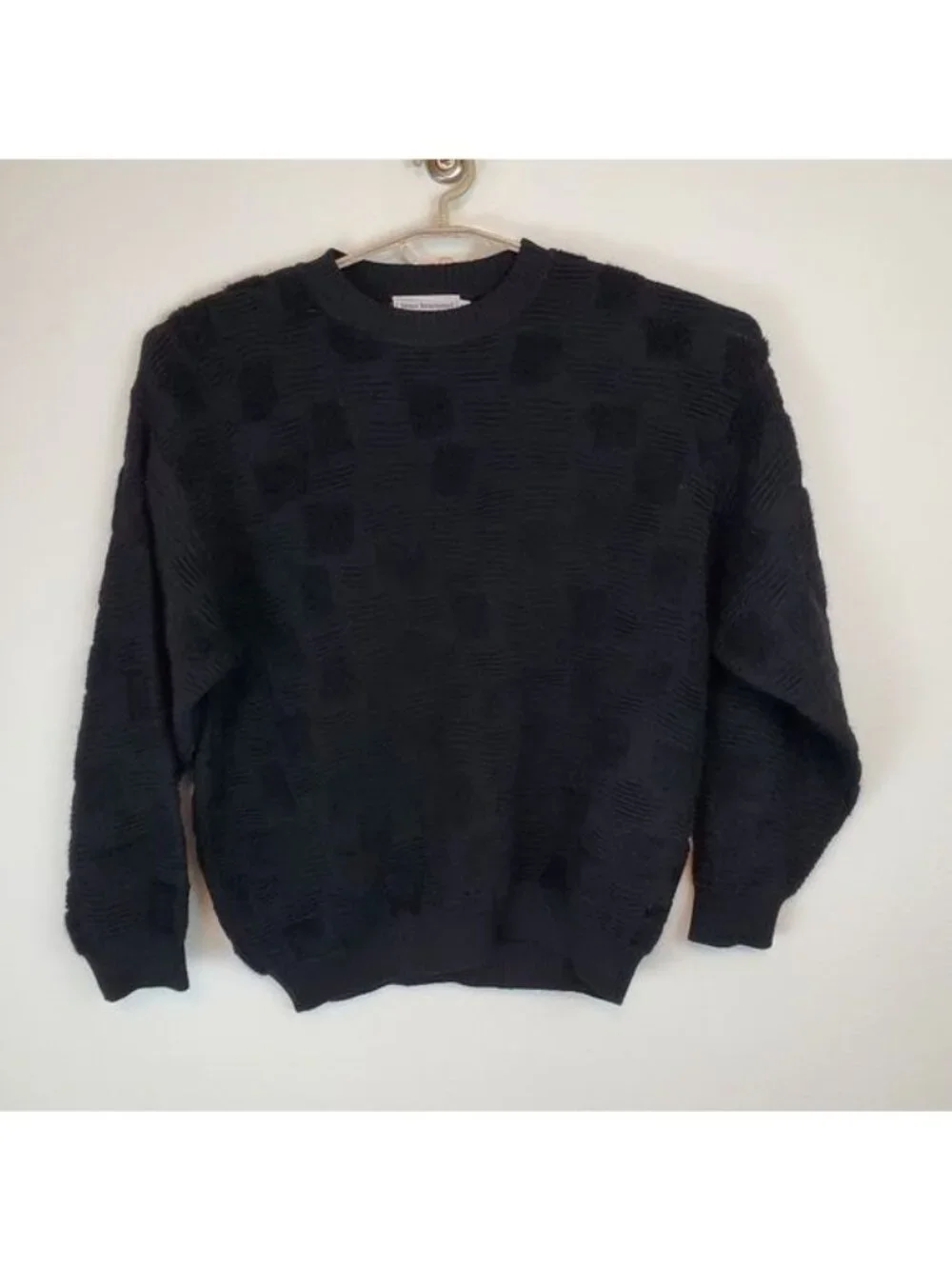 Beau Brummel vintage wool sweater textured knit crew neck